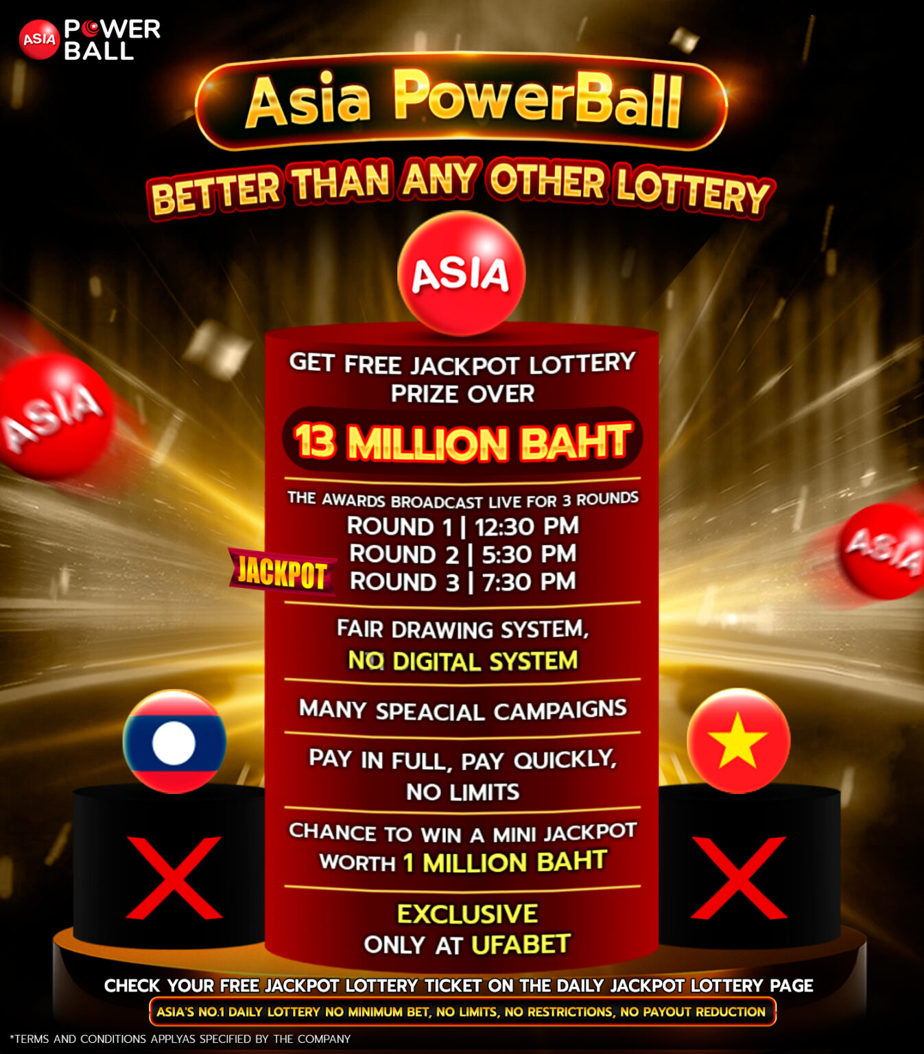 หวยรายวันเอพีบี หวยAPB เอเชียพาวเวอร์บอล Asia Powerball รางวัล 12 ล้าน